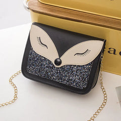 Women's Fox Print Cross-Body Shoulder Bag Chain Strap Mini Square Bag
