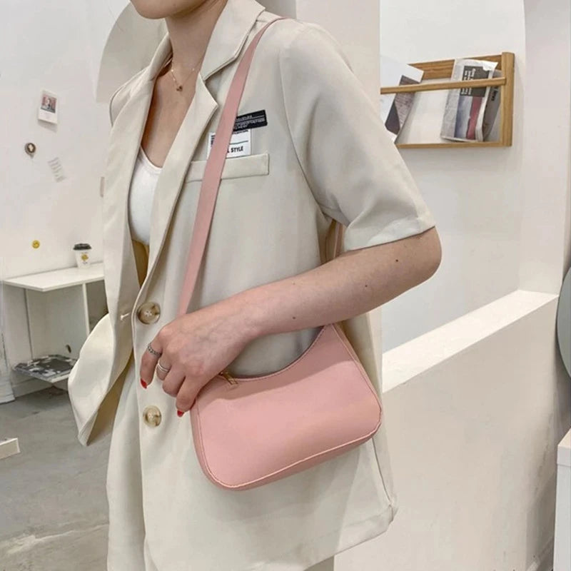 Retro PU Leather Shoulder Underarm Bag