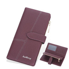 Women's Long Wallet Zipper Handbag Lychee Pattern