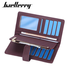 Women's Long Wallet Zipper Handbag Lychee Pattern