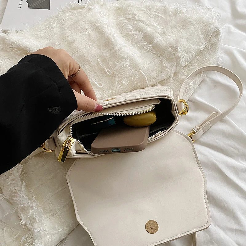 Women's PU Leather Crossbody Bag Solid Shoulder Bag