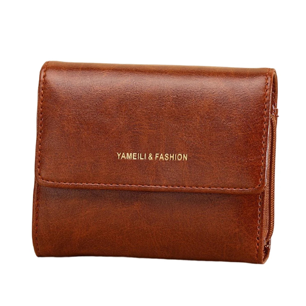 Women's Retro Coin Purse Oil Wax Leather Buckle Coin Bag