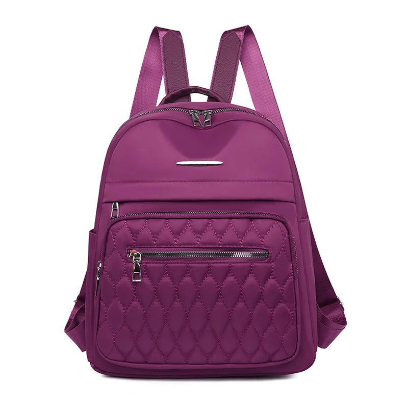 Embroidered Rhombus Backpack for Women