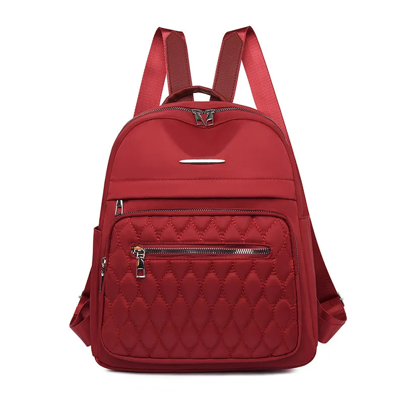 Embroidered Rhombus Backpack for Women