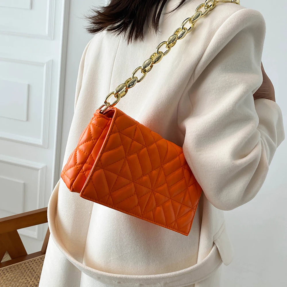 Quilted Shoulder Handbag Chain Purse Clutch Bag Women's Hand Bag