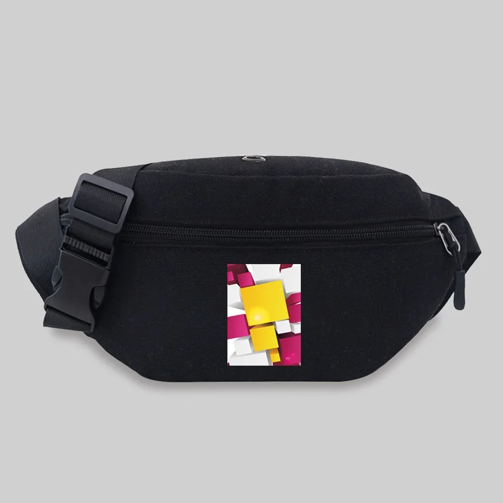 3D Pattern Waist Bag Chest Messenger Crossbody Sport Bag Travel Phone Purses