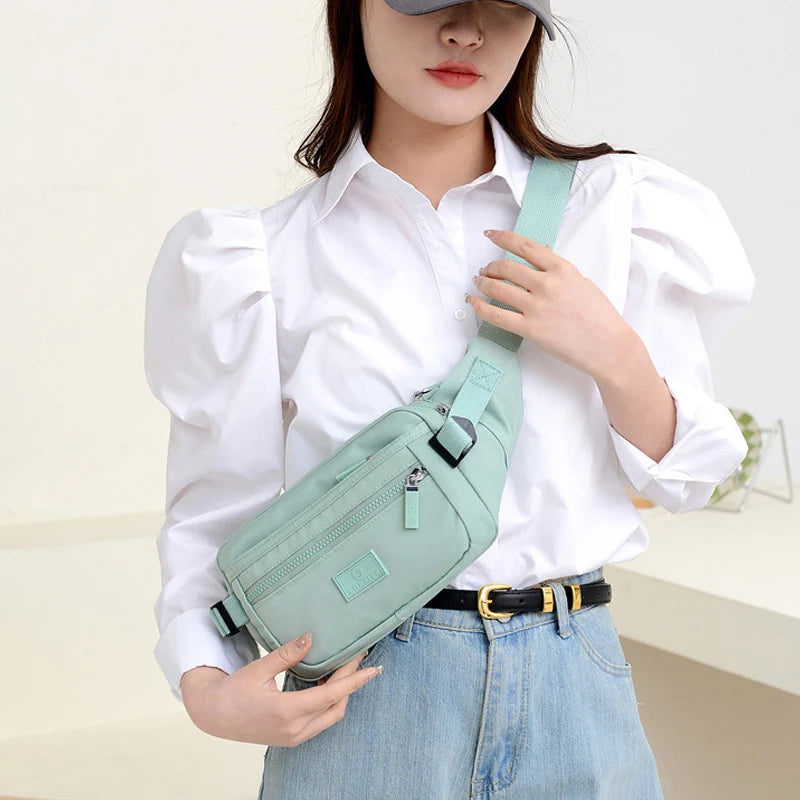 Womens Waist Bag Style Nylon Fanny Pack Ladies Belt Purse
