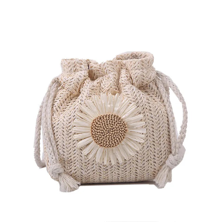 Woven Bag Women's Bucket Bag Crossbody Messenger Bag