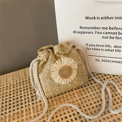 Woven Bag Women's Bucket Bag Crossbody Messenger Bag