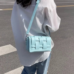 Woven Handbag Leather Shoulder Bags For Women Lady Purse Messenger bag