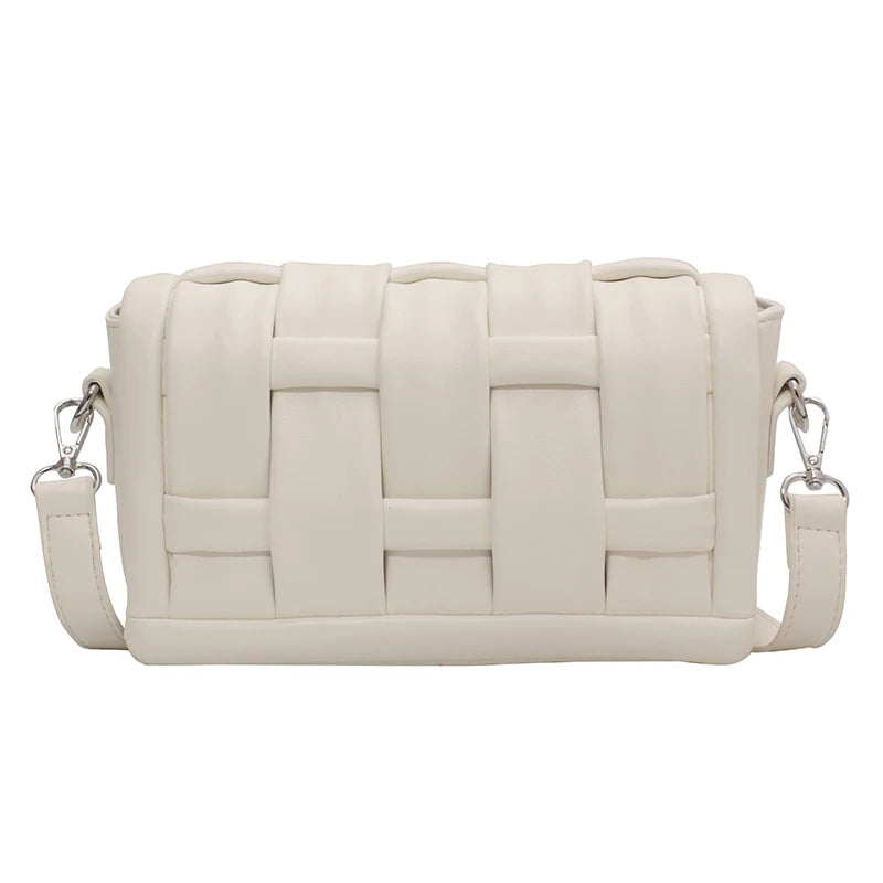 Woven Handbag Leather Shoulder Bags For Women Lady Purse Messenger bag