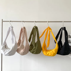 Nylon Hobo Crossbody Shoulder Bag with Knotted Straps for Women