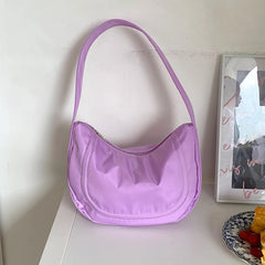 Nylon Hobos Bag Ladies Small Shoulder Bags with Zipper Top Handle Handbags
