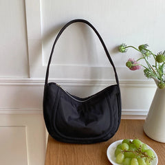 Nylon Hobos Bag Ladies Small Shoulder Bags with Zipper Top Handle Handbags