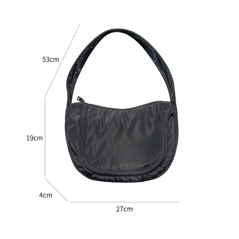 Nylon Hobos Bag Ladies Small Shoulder Bags with Zipper Top Handle Handbags