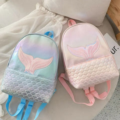Glitter Mermaid Backpack Girls School Book Bag Rucksack Travel