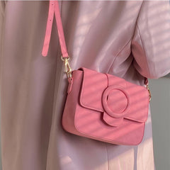 Cherry Powder One Shoulder Crossbody Handbag Girl Heart Macaron