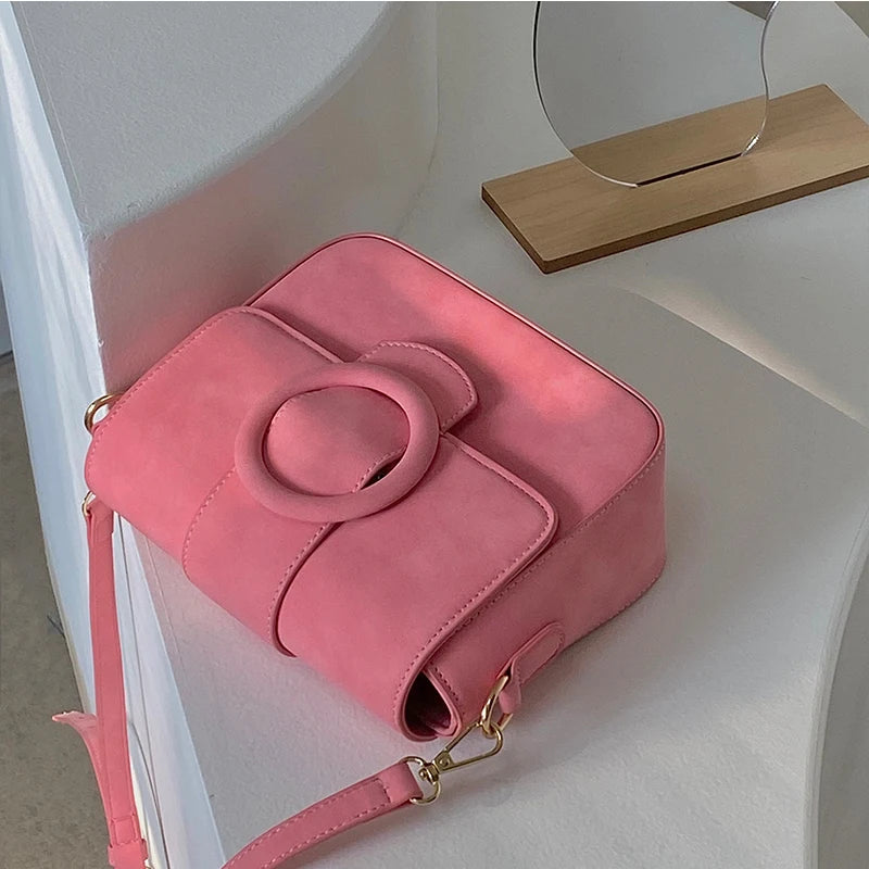 Cherry Powder One Shoulder Crossbody Handbag Girl Heart Macaron