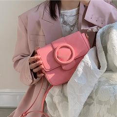Cherry Powder One Shoulder Crossbody Handbag Girl Heart Macaron