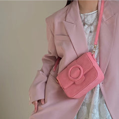 Cherry Powder One Shoulder Crossbody Handbag Girl Heart Macaron