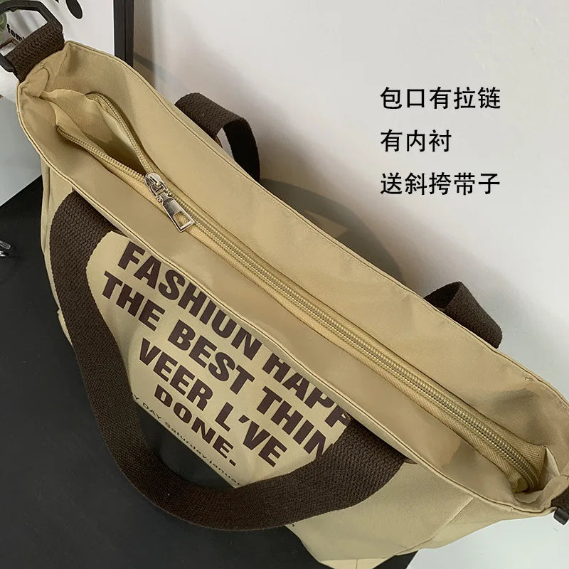 Large Capacity Nylon Messenger Bag for Women - Durable and Stylish
