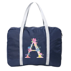 Foldable Travel Bag Pink Letter Print Unisex Large Bag Luggage Women Men