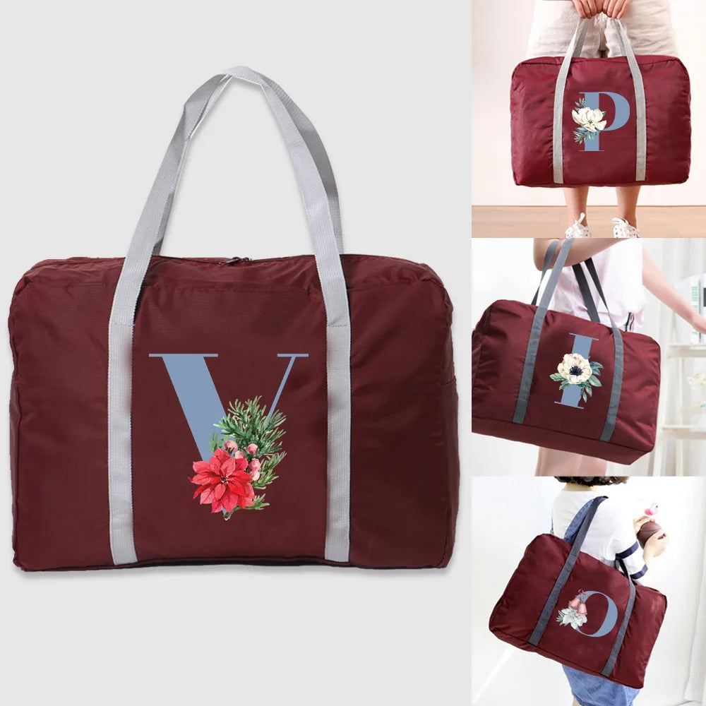 Nylon Foldable Travel Bags Large Capacity Luggage Waterproof