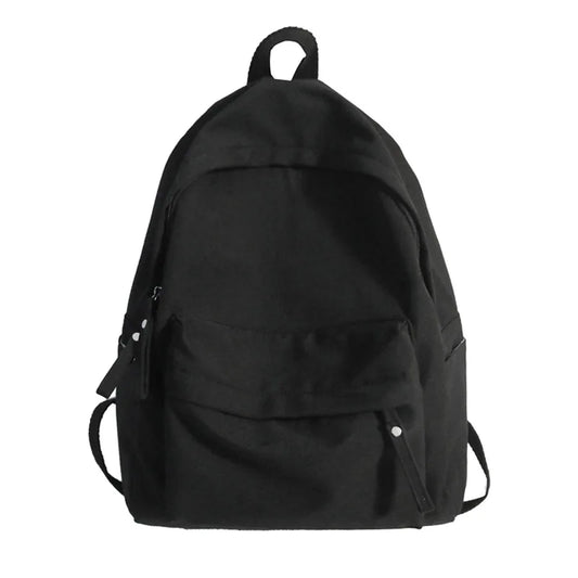 Nylon Solid Backpack Women Waterproof School Bags for Teenager Girls