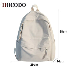 Nylon Solid Backpack Women Waterproof School Bags for Teenager Girls