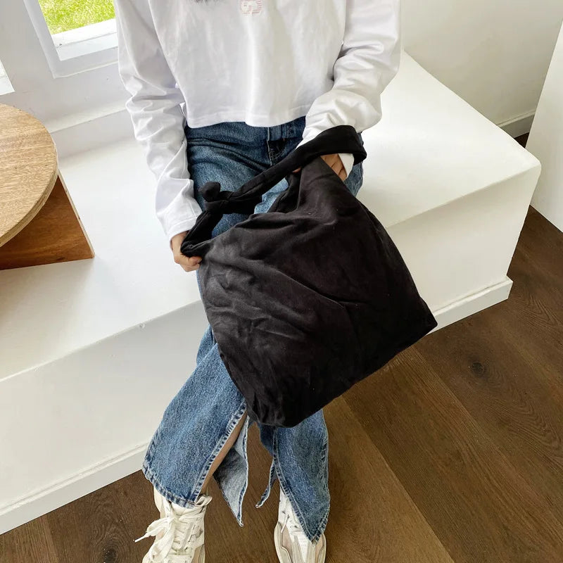 Nylon Women's Tote Handbags Retro Solid Ladies Messenger Shoulder Underarm Bag