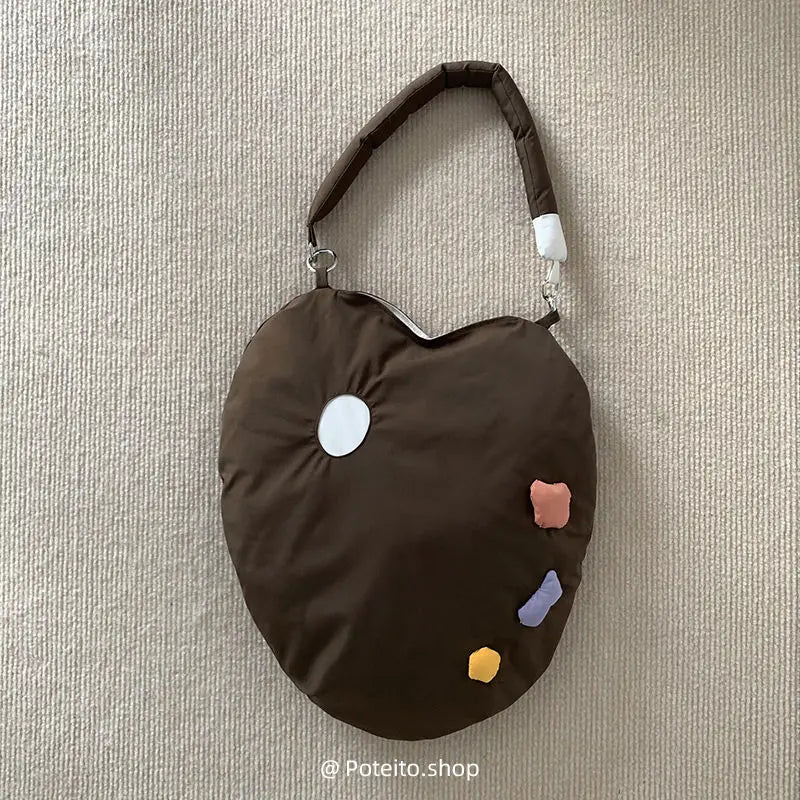 Quilted Feather Pattern Shoulder Bag for Women