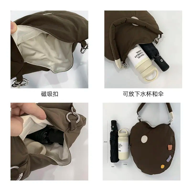 Quilted Feather Pattern Shoulder Bag for Women