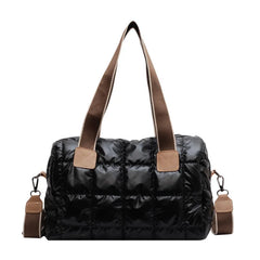 Plaid Shoulder Bag Space Cotton Handbag Women Large Capacity Contrast Tote Bags