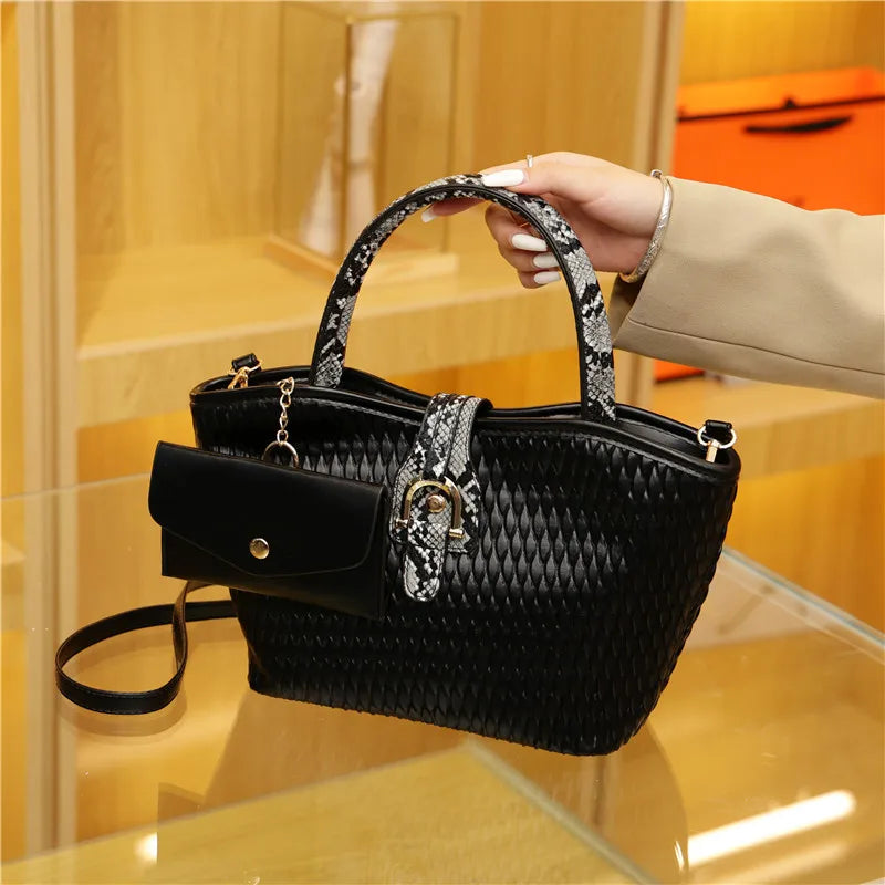 Pleated Tote High Capacity Shoulder Bag for Women
