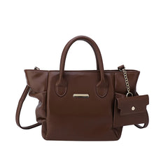 Pleated Tote with Handle High Capacity Shoulder Bag for Women