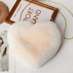 Plush Heart-shaped Diagonal Bag for Women