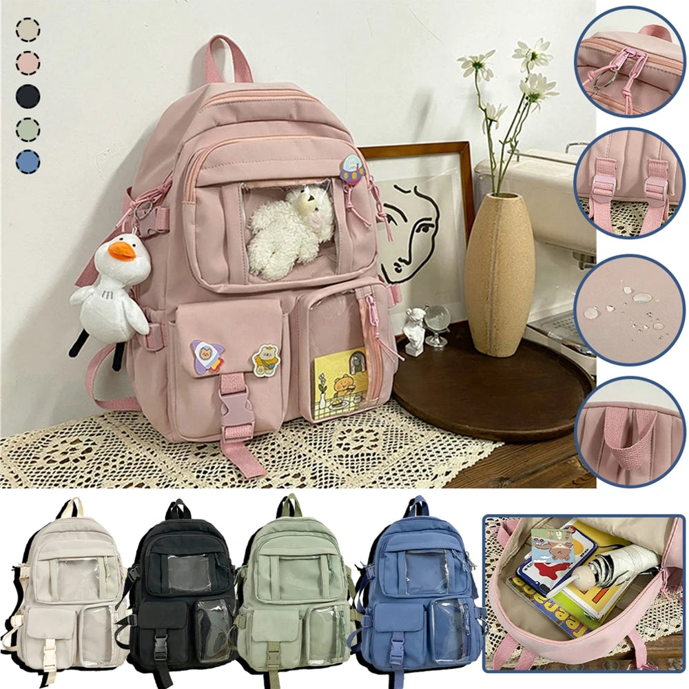 Preppy Lovely Waterproof Candy Colors Backpack for Women
