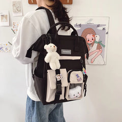 Preppy Purple Backpack Women Waterproof Candy Colors Backpacks
