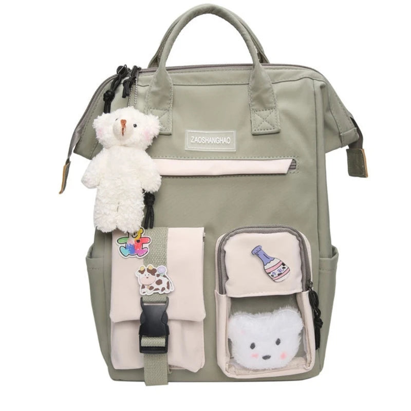 Preppy Purple Backpack Women Waterproof Candy Colors Fancy High School Bags