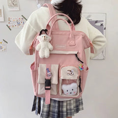 Preppy Purple Backpack Women Waterproof Candy Colors Fancy High School Bags