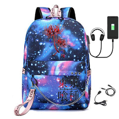 Tokyo Ghoul Bag USB Charging School Bag Ladies Travel Laptop Backpack