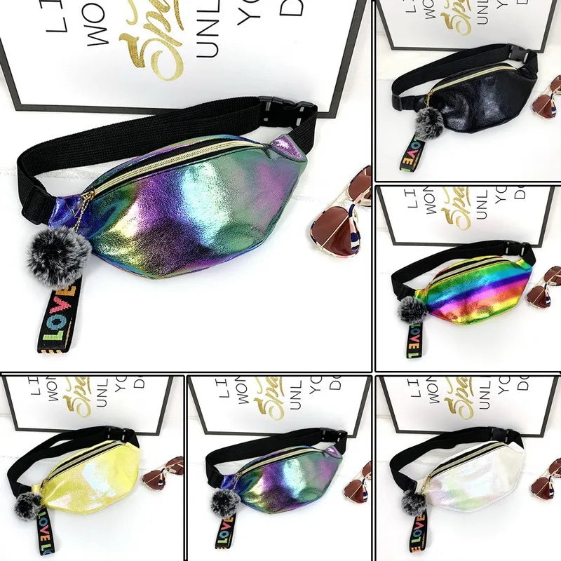 Colorful Women's Waist Bag Fanny Pack Kids Travel Belt Bag