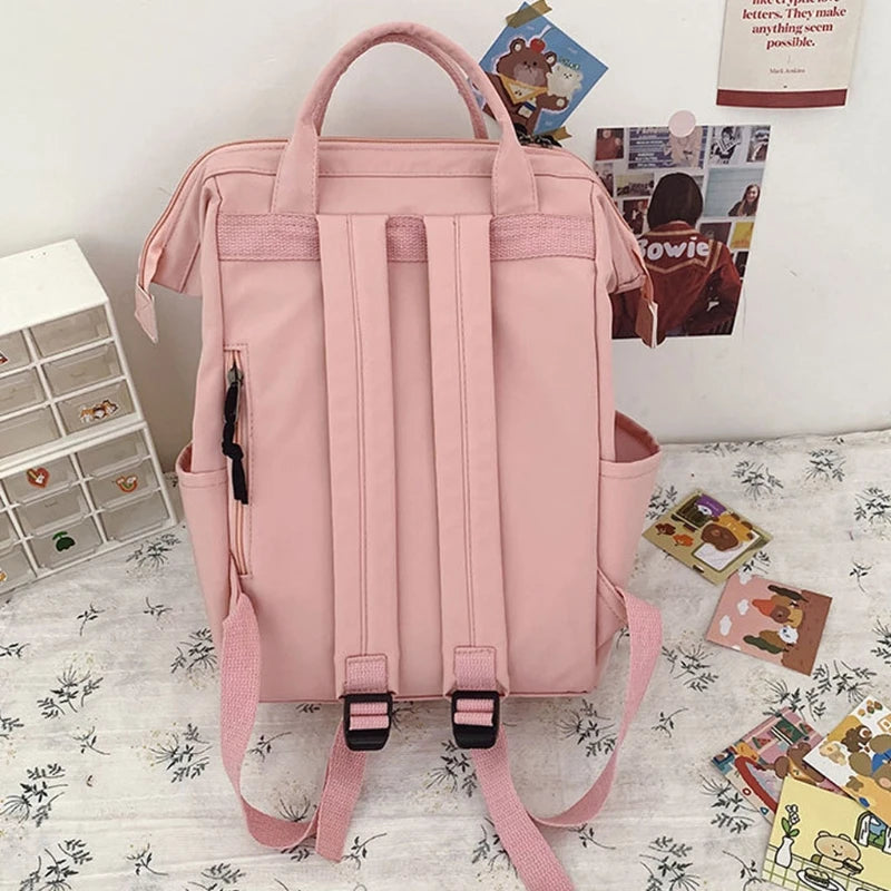 Purple Waterproof Backpack Women Candy Colors Fancy High School Bags Teenage Gir