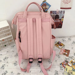 Purple Waterproof Backpack Women Candy Colors Fancy High School Bags Teenage Gir