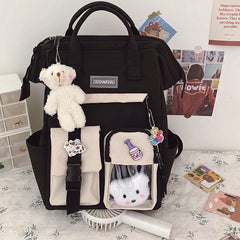 Purple Waterproof Backpack Women Candy Colors Fancy High School Bags Teenage Gir