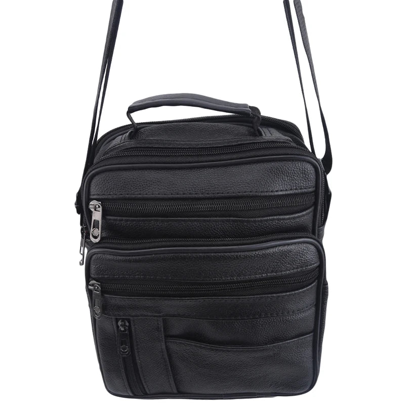 Men's Leather Messenger Bag Cross-body Tote Satchel