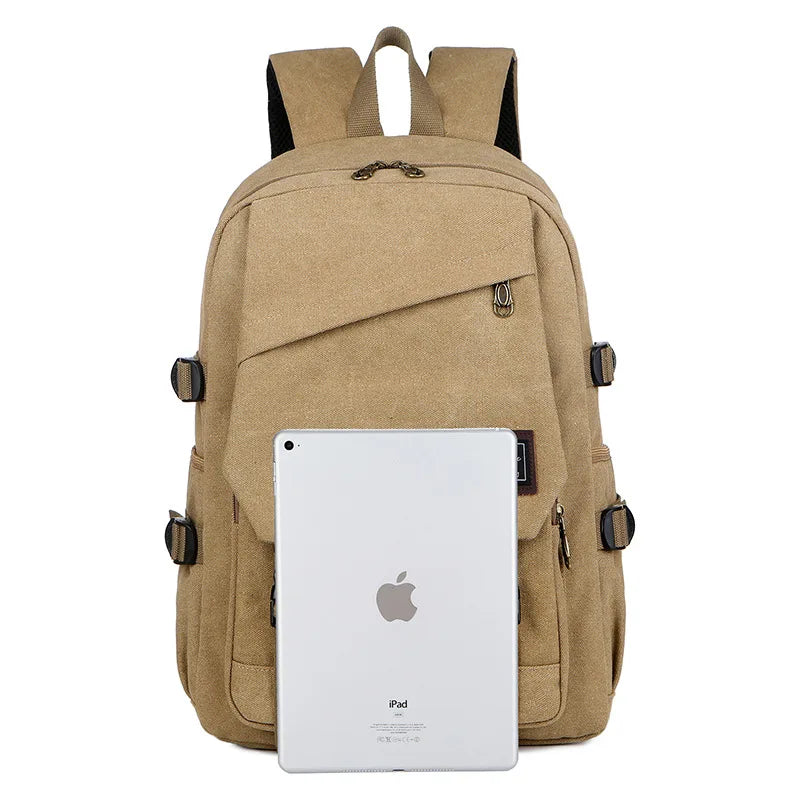Retro Men's Casual Backpack Student College School Backpack