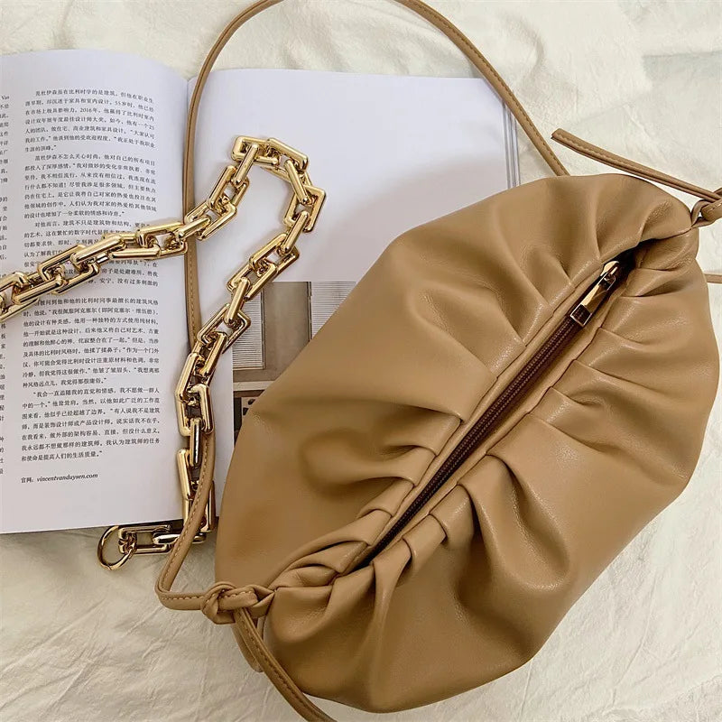 Retro Women Dumplings Messenger Bag Chain