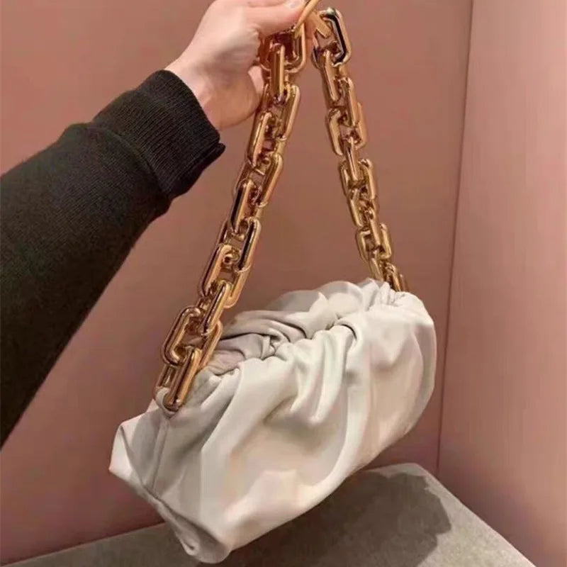 Retro Women Dumplings Messenger Bag Chain