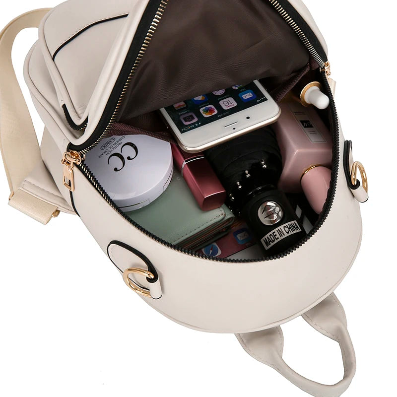 Retro Women's Small Backpack Multifunctional Large Capacity Shoulder Bag